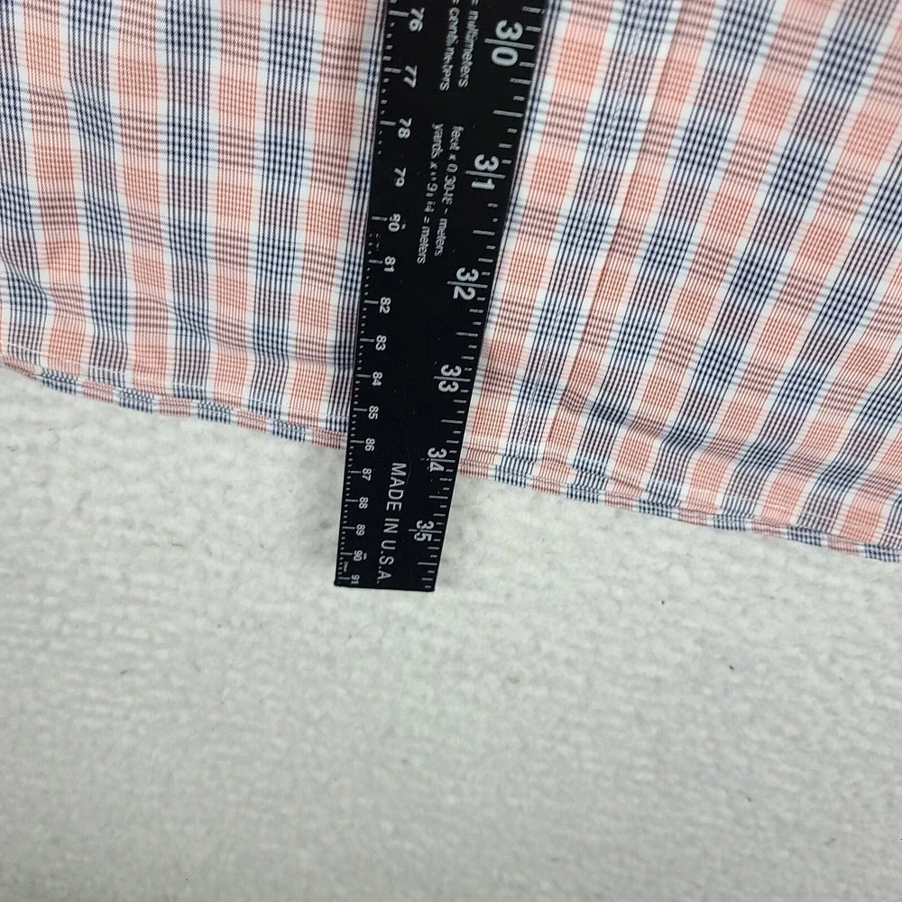 Banana Republic Shirt Mens XL Blue Orange Non‎ Iron Tailored Slim Fit Button Up
